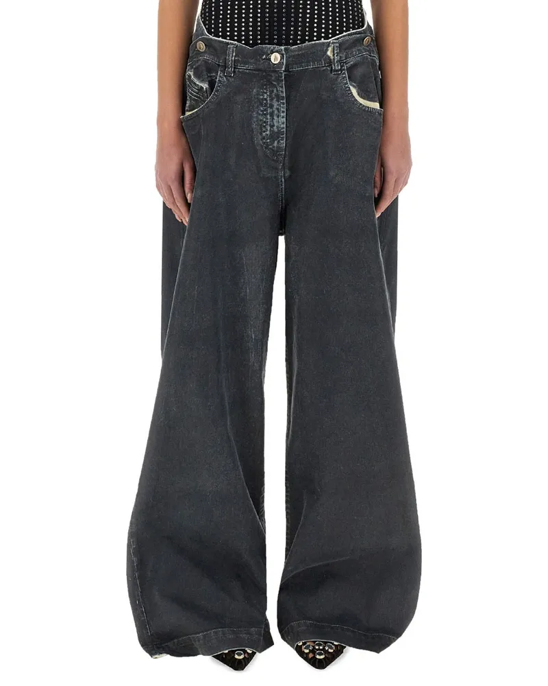 ATTICO Cotton-Blend Trousers — Charcoal Charcoal