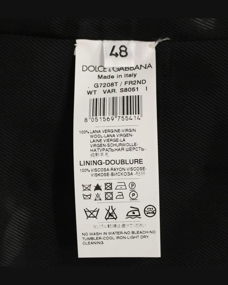 Dolce & Gabbana Men's Black Striped Wool Single Breasted Vest Clothing Black