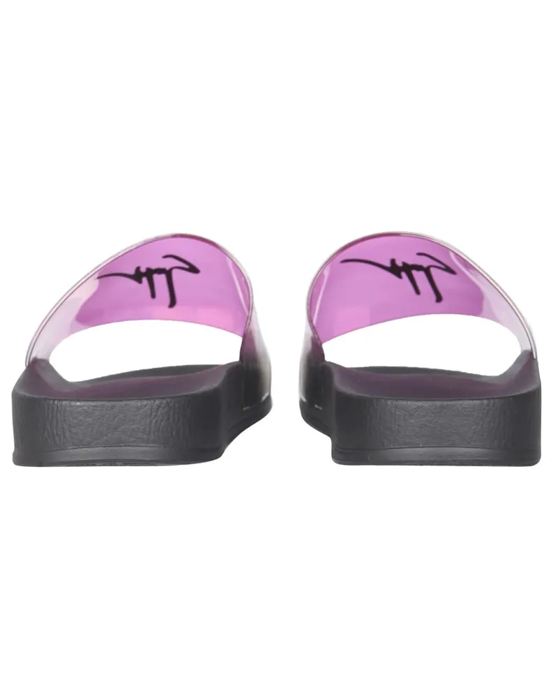 Giuseppe Zanotti Logo PVC Slide Sandals — Pink Pink