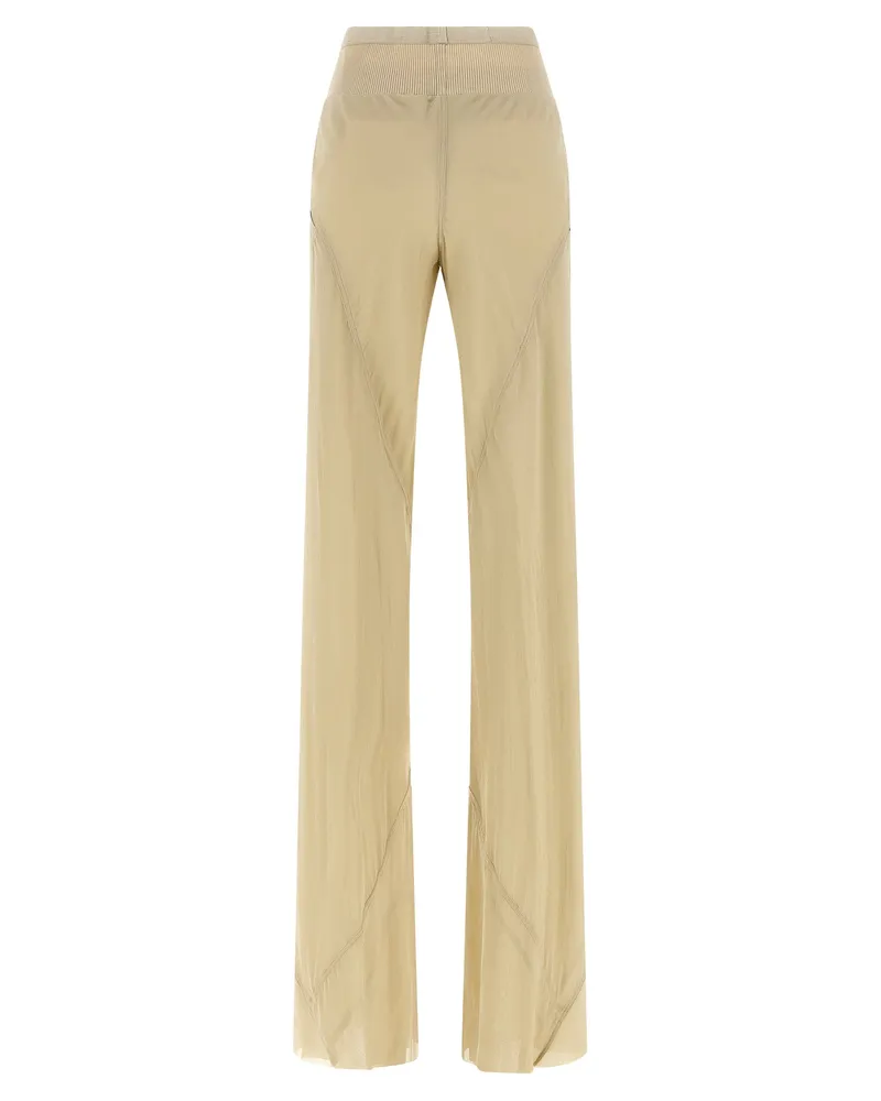 Rick Owens Women's Beige Silk Flared Pants Beige