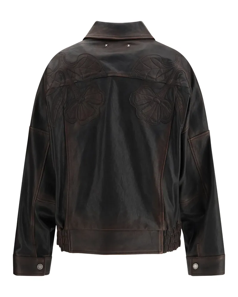 Golden Goose Women's Bomber Jacket Nappa Leather Port Royale Inner: Viscose Brown