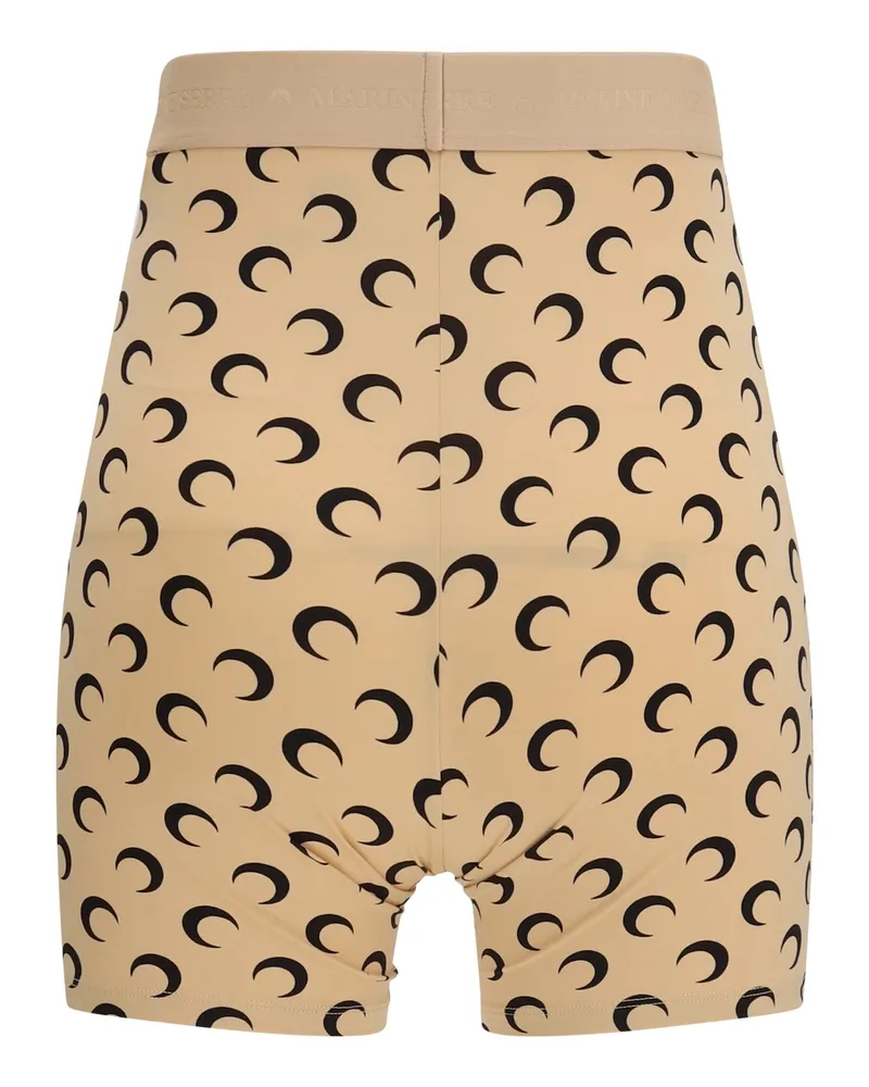 Marine Serre Women Technical Stretch Fabric Shorts Tan Polyamide; Elastane Bermuda Beige