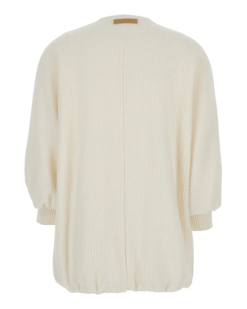 Max Mara Virgin Wool & Cashmere Knit Coat — White White