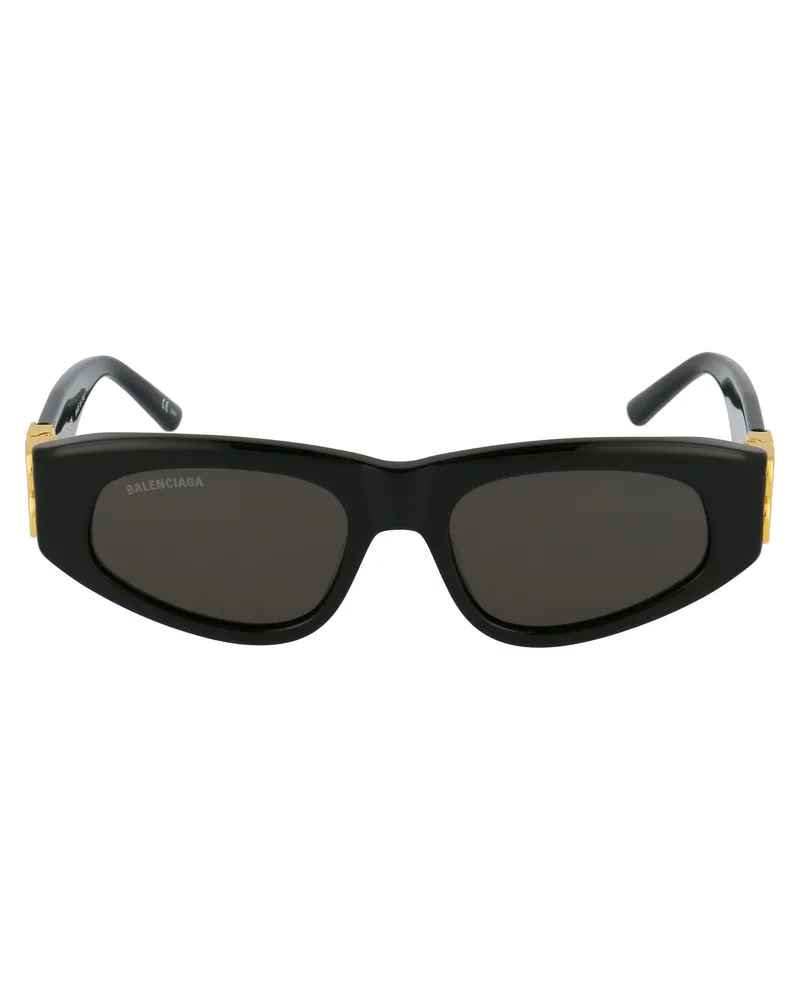 Balenciaga BB0095S Metal-Frame Sunglasses — Black Black