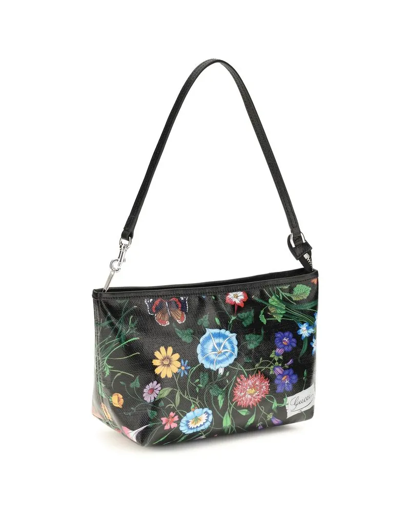 Gucci Women's Lady Lunetta Shoulder Bag Black Cotton Linen Polyurethane Black