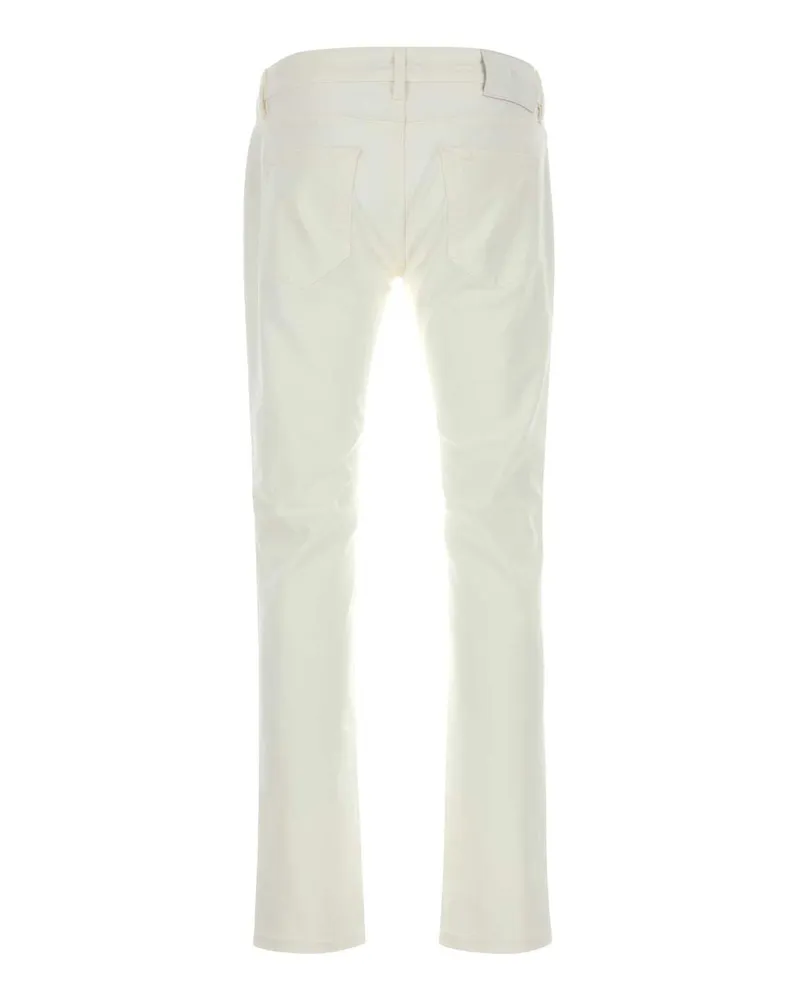 PT TORINO Men's White Stretch Denim Jeans Bianco Exterior: Cotton Elastane White