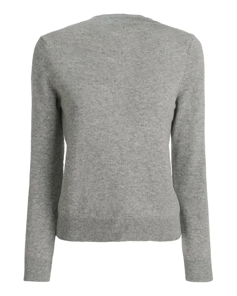 Comme des Garçons Heart-Emblem Wool Cardigan — Gray Gray
