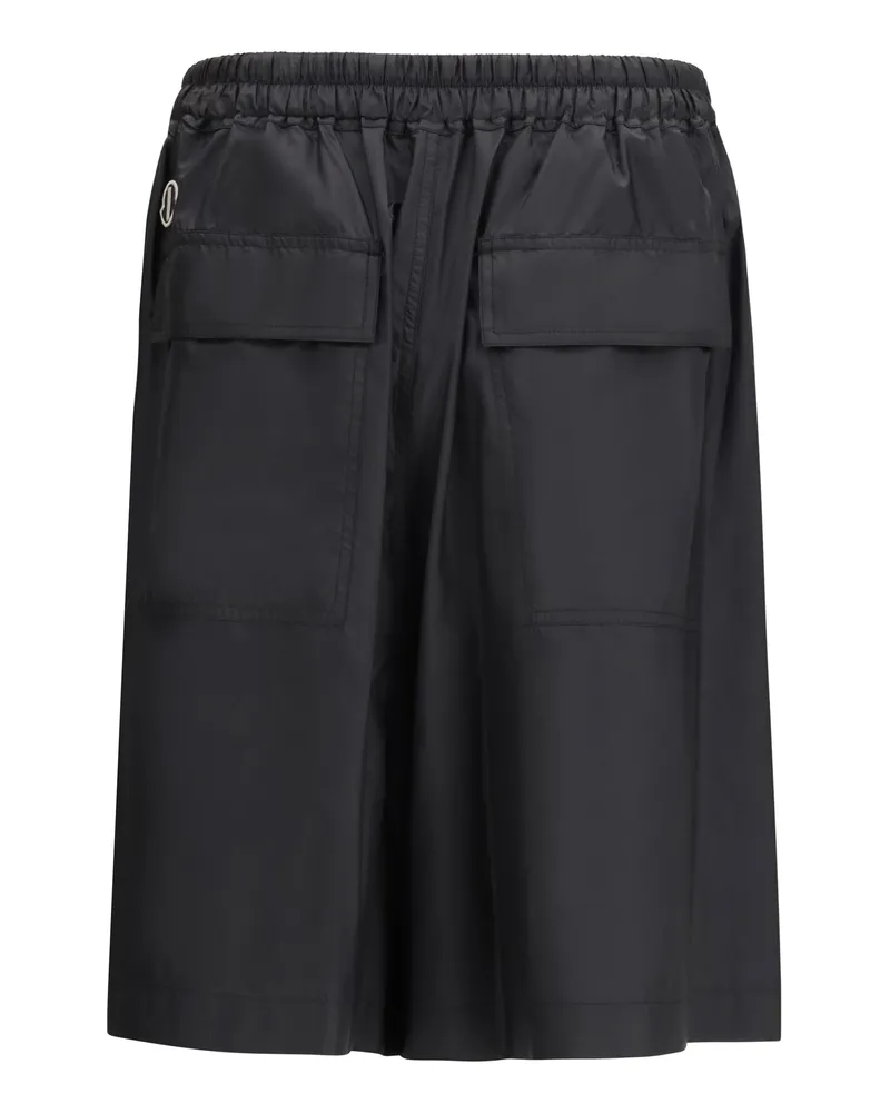 Moncler Men Kilt Shorts  Black Polyester Bermuda Black