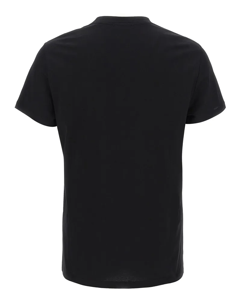 Balmain Men Black Organic Cotton T-Shirt Black