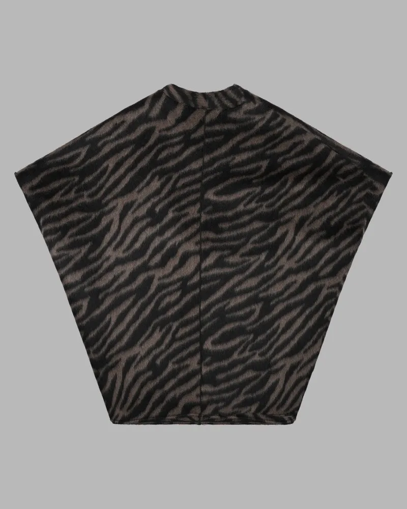 ALYSI Wool and Mohair Animal-Print Cape — Multicolor Multicolor
