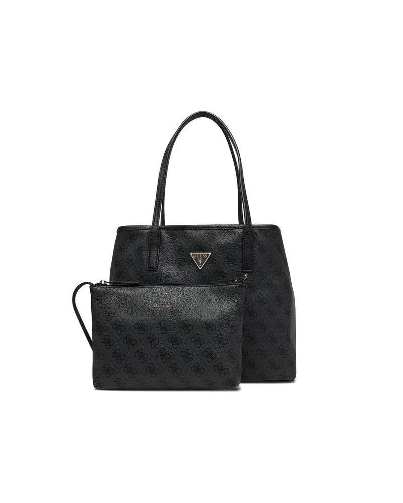 Guess Women's Tote Bag Coal Logo Polyurethane - Tote-Bags Black