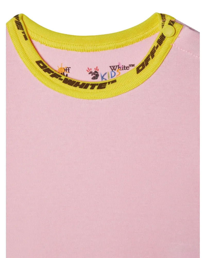 OFF-WHITE Long-Sleeve Cotton Bodysuit — Pink Pink