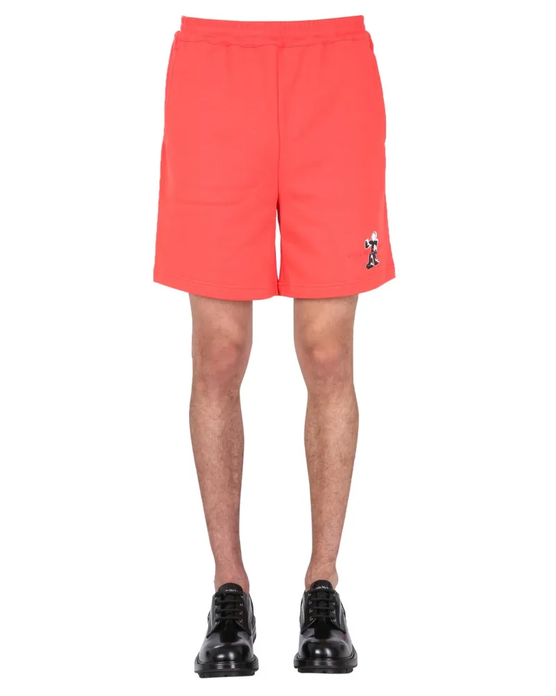 Helmut Lang Cotton Bermuda Shorts — Red Red