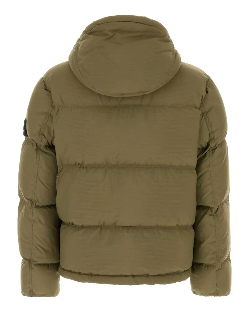 Stone Island Men's Army Green Nylon Down Jacket Giubbini Green