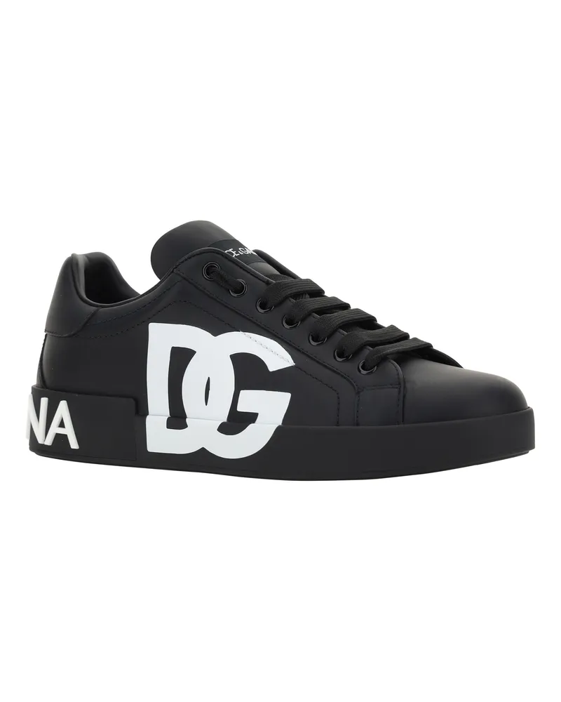 Dolce & Gabbana Men's Leather Sneakers Nero-Nero Nero/nero Black