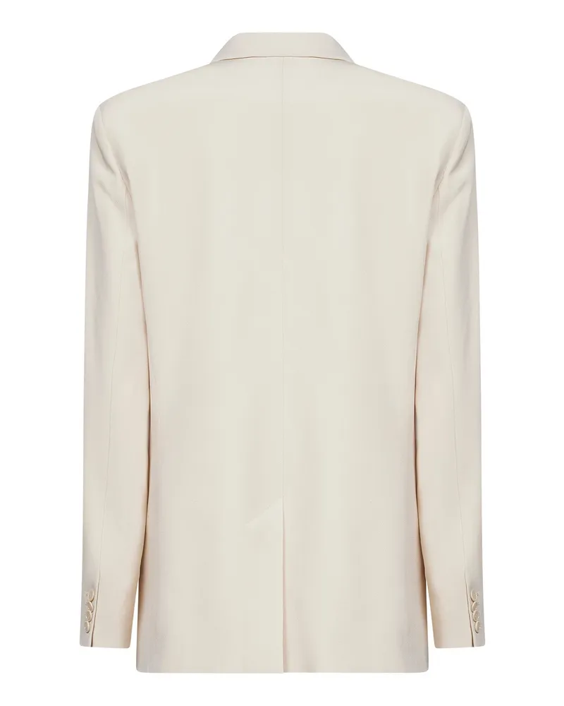 Isabel Marant Women's Blazer Calie Ivory Crepe Acetate Jacket Beige