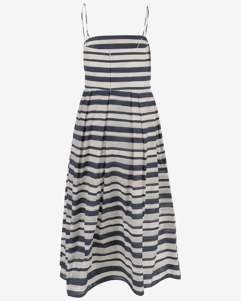 Ralph Lauren Women's Dress Striped Cotton Blend Multicolour Navy
