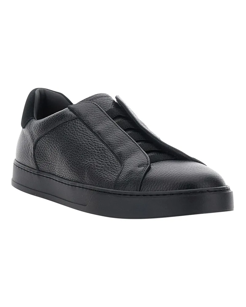Doucal´s Men's Sneakers Spencer Black Calf Leather Trainers Black