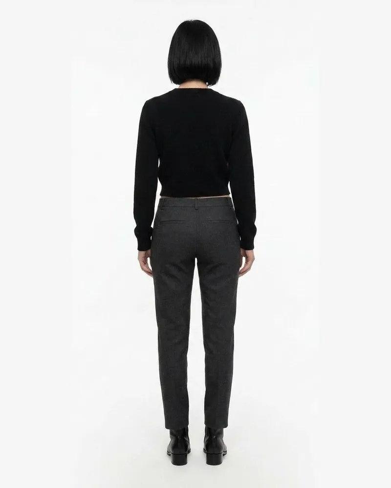 Dolce & Gabbana Wool Crewneck with Embellished Logo Sweater — Black Black