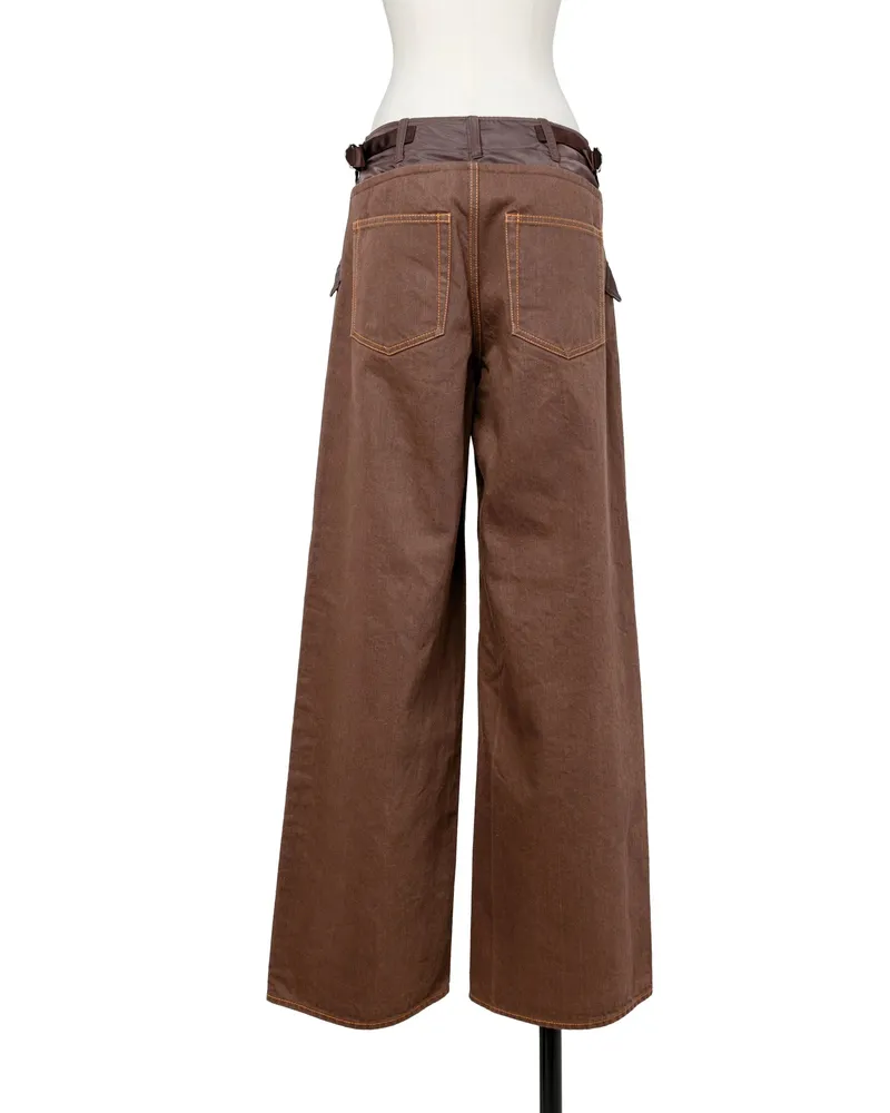 Sacai Corduroy Wide-Leg Trousers — Brown Brown