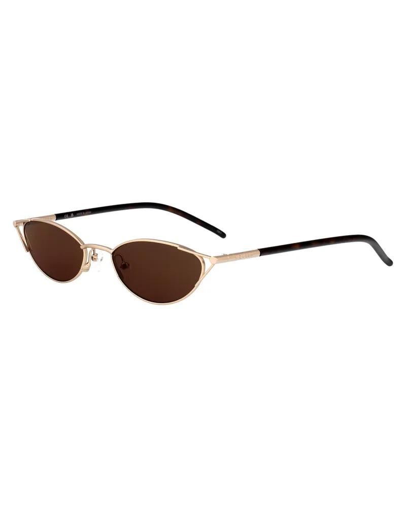 Alexander McQueen Women's Sunglasses Am0563s Gold Metal Gold