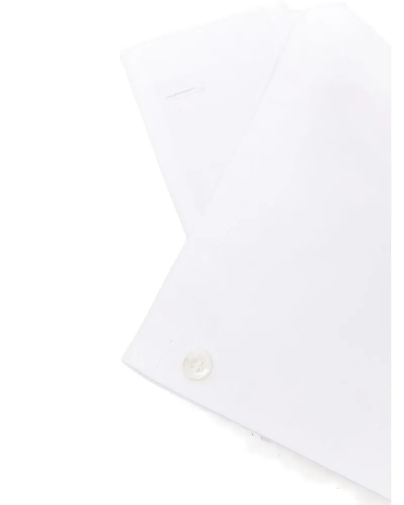 MRZ Cotton Button-Fastening Collar — White White