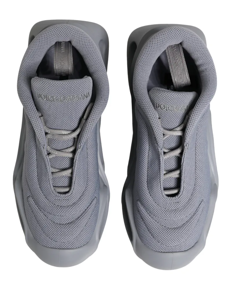 Dolce & Gabbana Women's Gray Slip On Wave Low Top Sneakers Polyester Viscose Gray