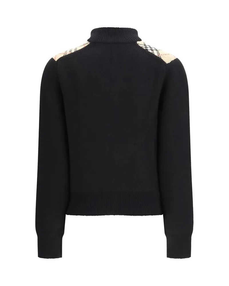 Burberry Women's Black Wool Cardigan Clothing Black