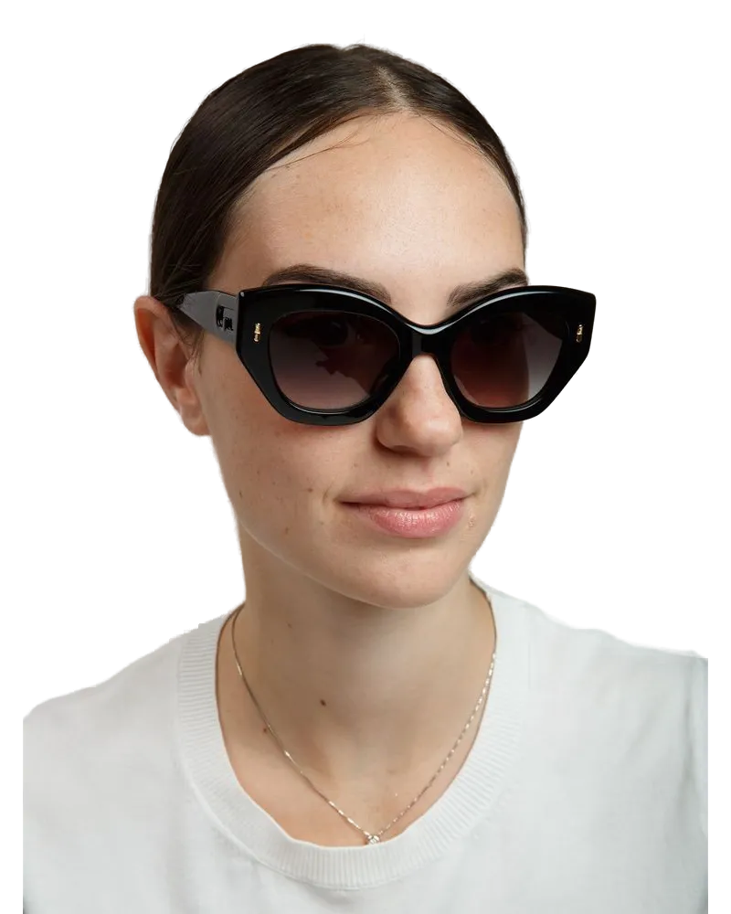 Furla Women's Sunglasses Glossy Black Acetate Eyewear Black
