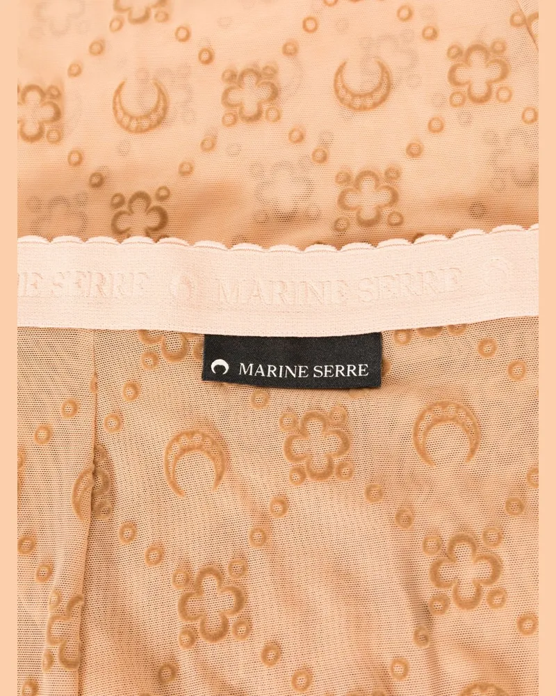 Marine Serre Moonogram Mesh Leggings — Camel Camel