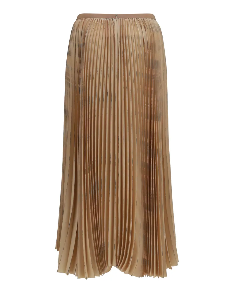 Fabiana Filippi Women's Pleated Midi Skirt Steel-Chiné Polyester Steel/chiné Gray