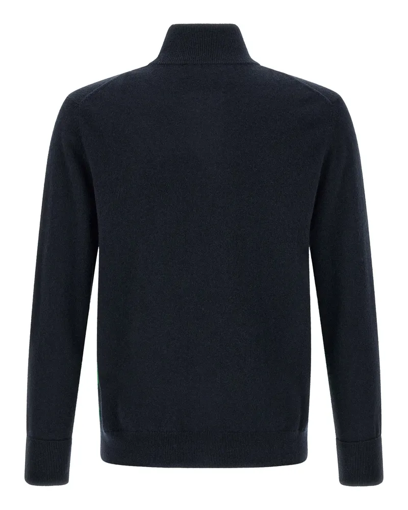 Ballantyne Diamond Intarsia Cardigan — Navy Navy