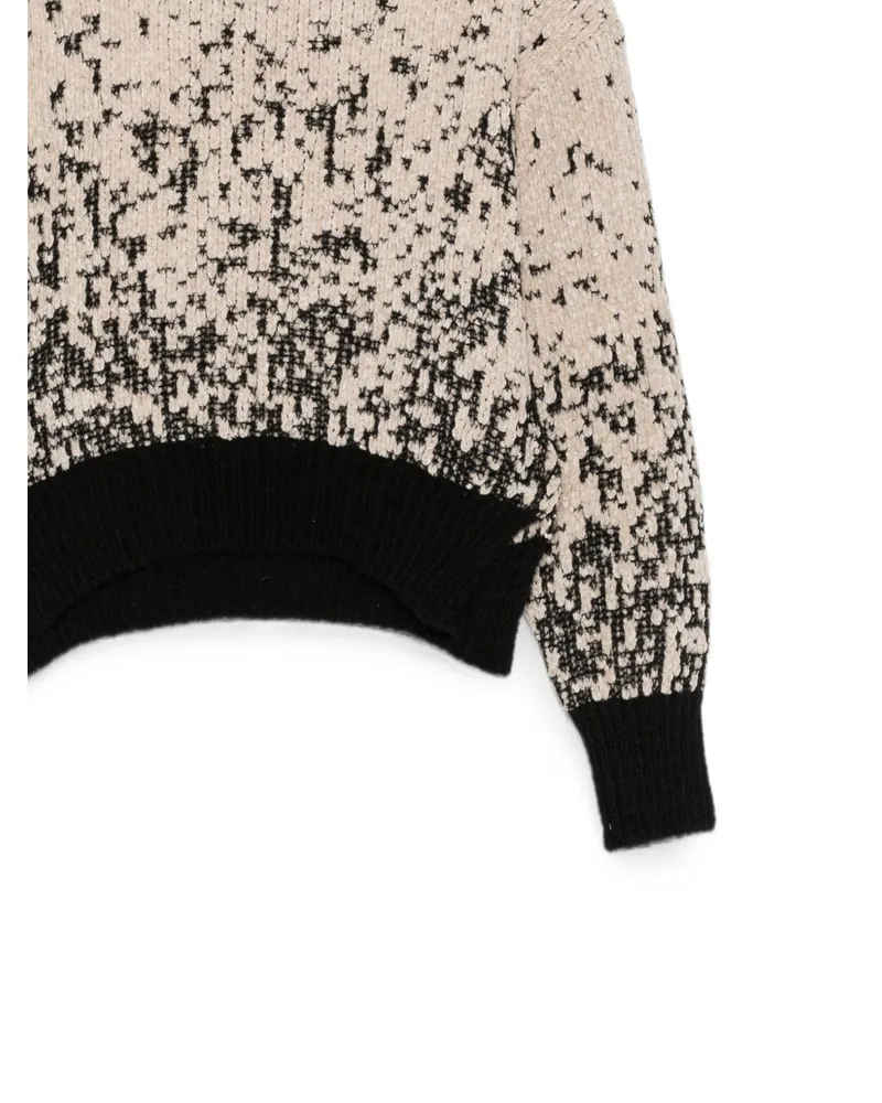 ALYSI Intarsia-Knit Turtleneck Sweater — Beige Beige