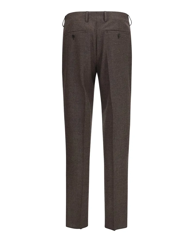 LARDINI Men's Tailored Viscose Pants Brown Trousers Brown
