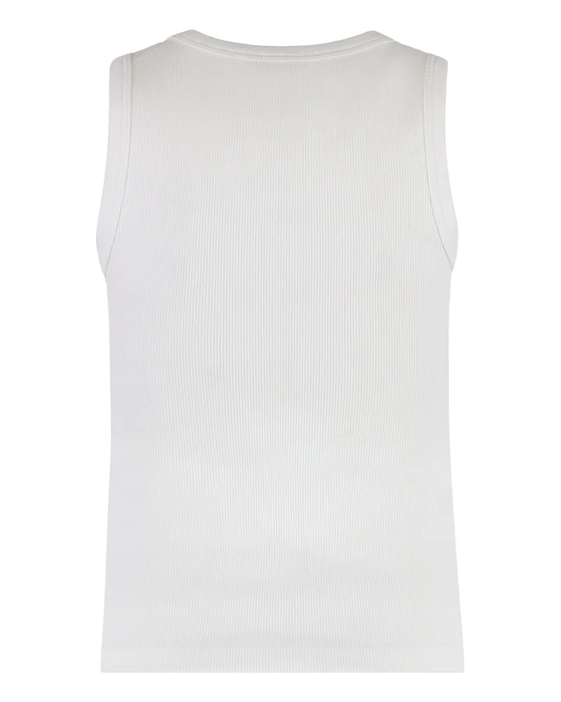 McQ Women's Tank Top Optical White Cotton Vests & Tops White