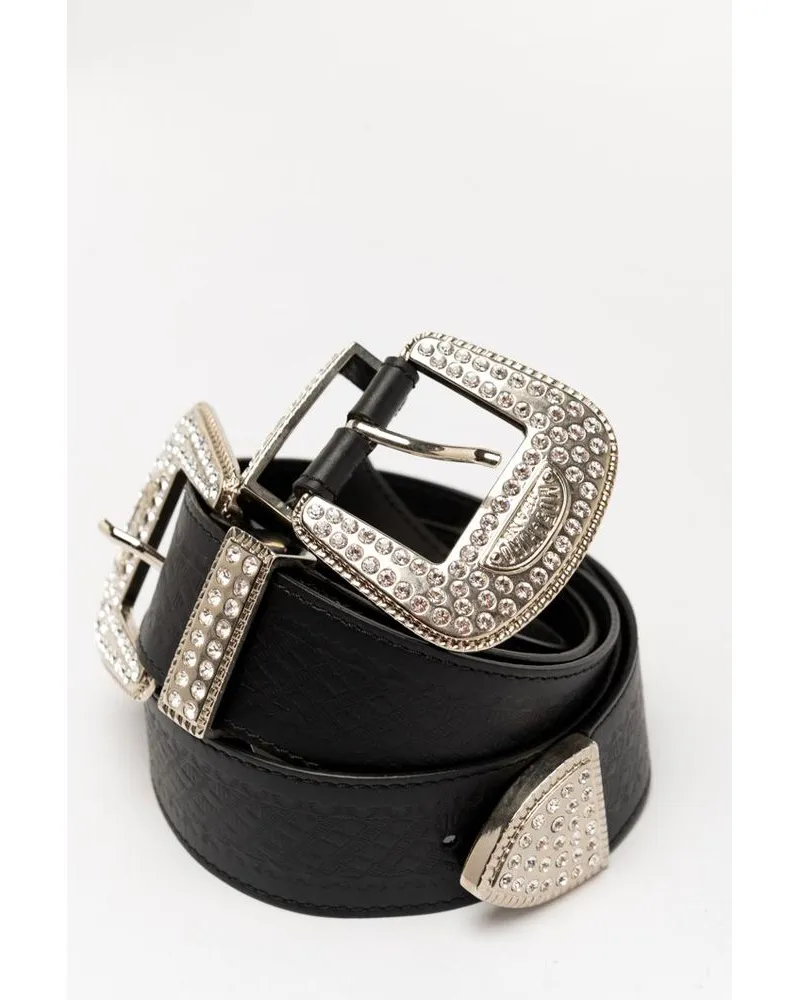 Moschino Women's Multicolor Viscose Regular Belt Black