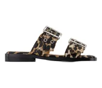 Women's Buckled Leopard-Print Sandal Multicolor Cotton