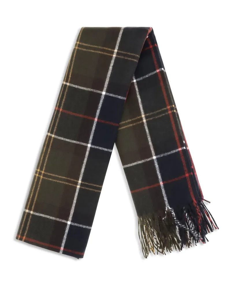 Barbour Women's Stanway Tartan Wrap Scarf Classic Scarfs Black