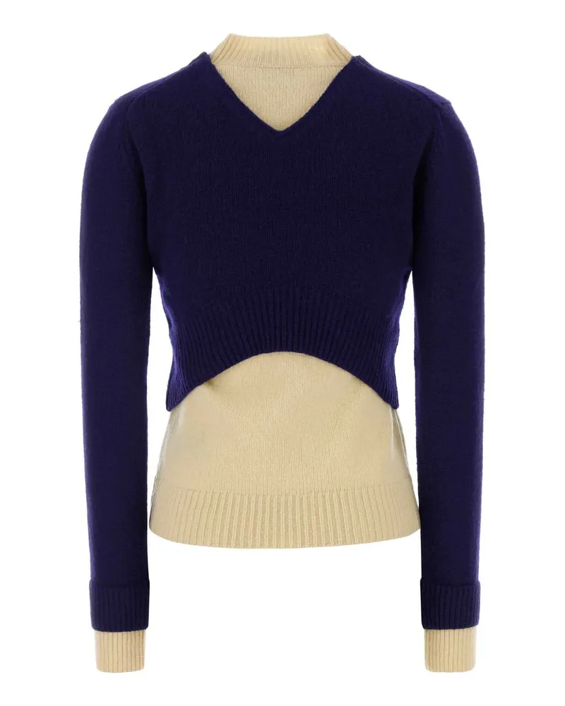 Jil Sander J03gp0192j14836 472 Moon River Exterior: Virgin Wool Nylon Maglieria Sweater Navy