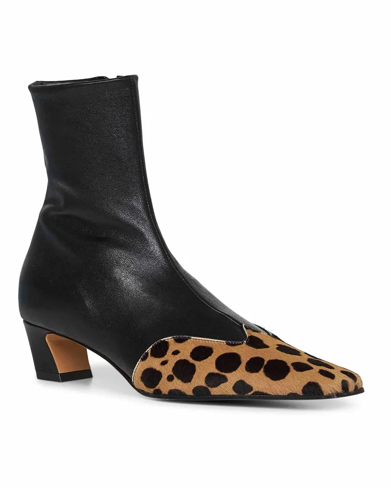 KHAITE Women's Black Nappa Low Ankle Boots Lambskin Black