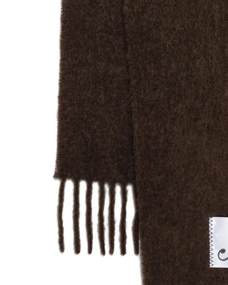 Marni Women's Alpaca Scarf Maroon Scarfs Brown