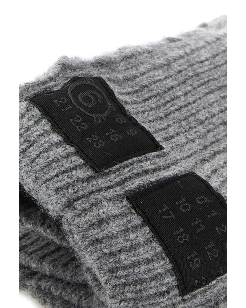 Maison Margiela Women's Grey Wool Blend Gloves Melange Exterior: Nylon Guanti Gray