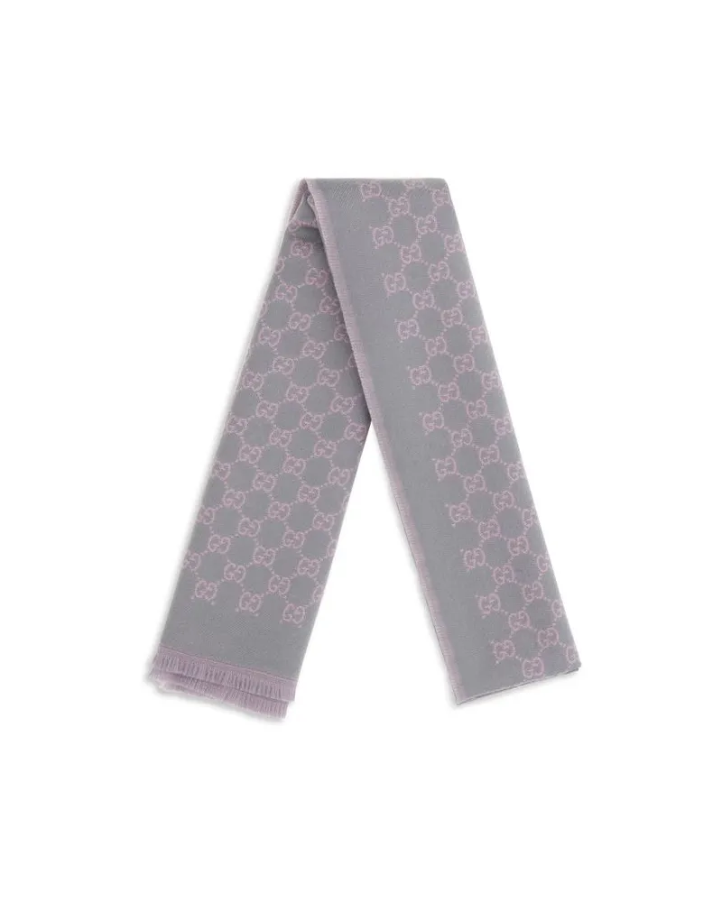 Gucci GG Monogram Wool Scarf — Gray Gray
