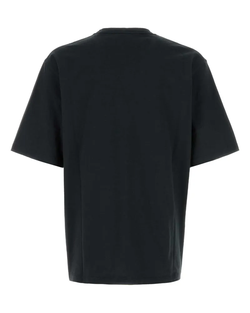 Alexander McQueen Men's Two-Tone Cotton T-Shirt Blackblack Exterior Black