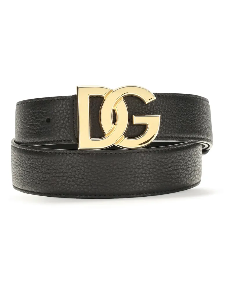 Dolce & Gabbana Men's Belt Calfskin Leather Black Calf Black