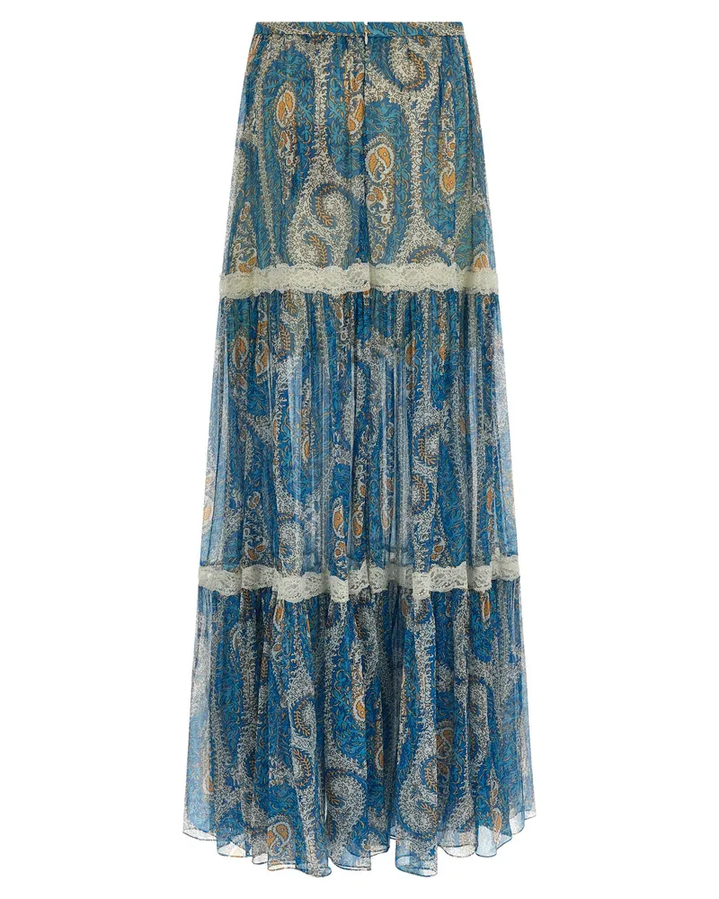 Etro Women's Blue Silk Mini Skirt Blue