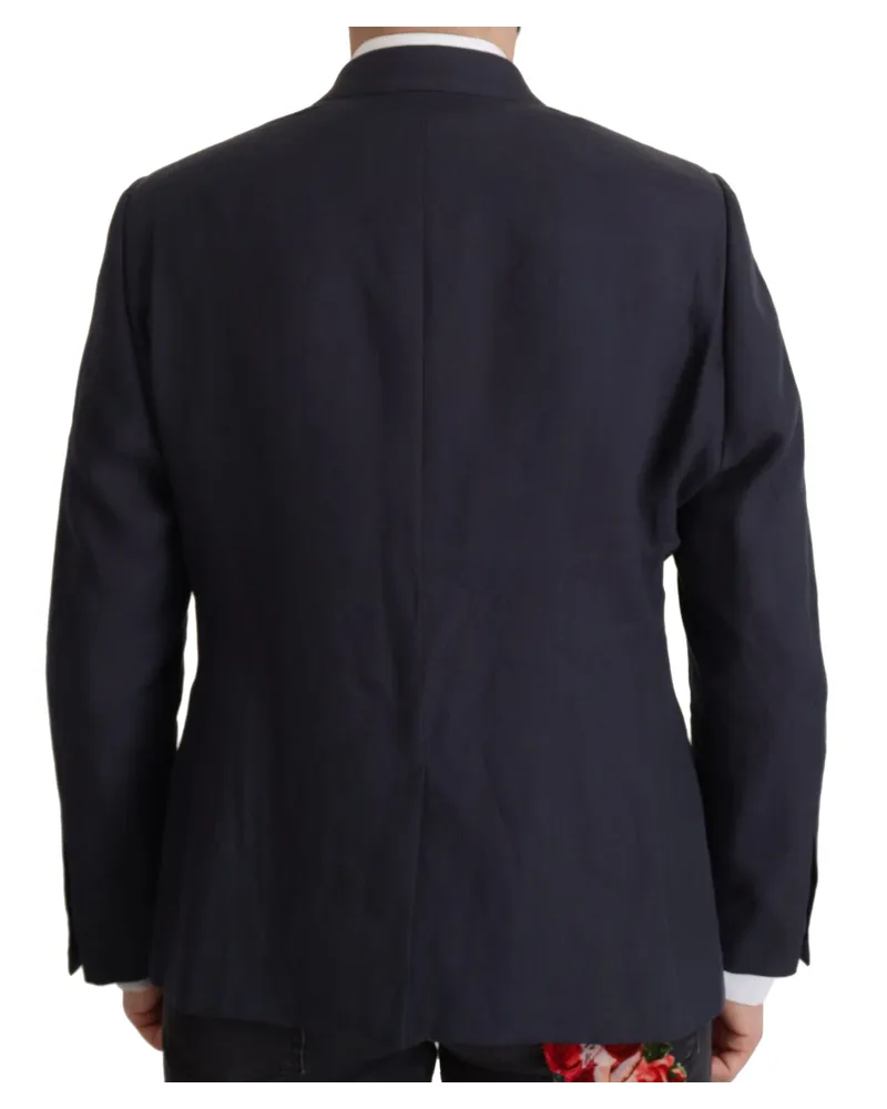 Dolce & Gabbana Men's Dark Blue Alta Sartoria Jacket Coat Blazer Cotton Clothing Navy