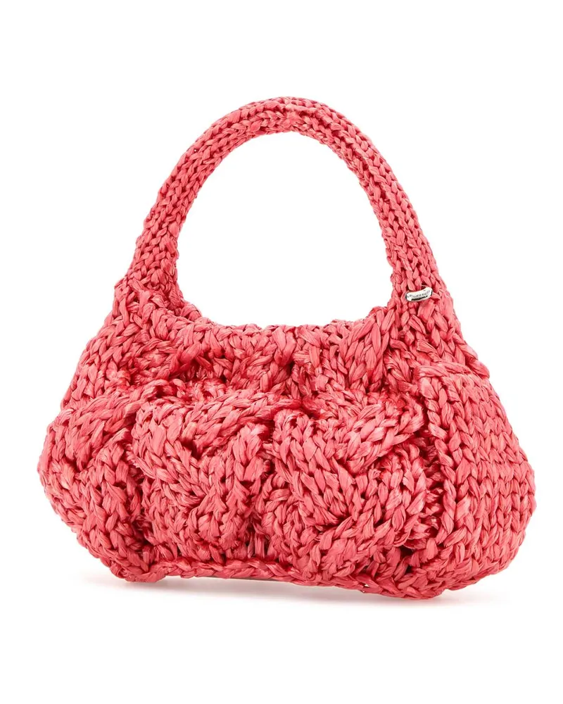 J.W.Anderson Women's Fuchsia Raffia Small Cable Handbag Bubblegum Borse A Mano Pink