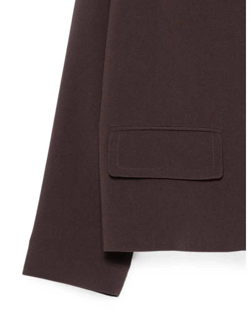 Alberto Biani Button-Front Wool Jacket — Brown Brown
