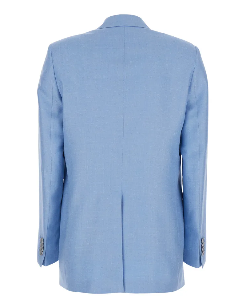 Tagliatore Women's Double-Breasted Jacket Jasmine Light Blue Wool Virgin Blazers Blue